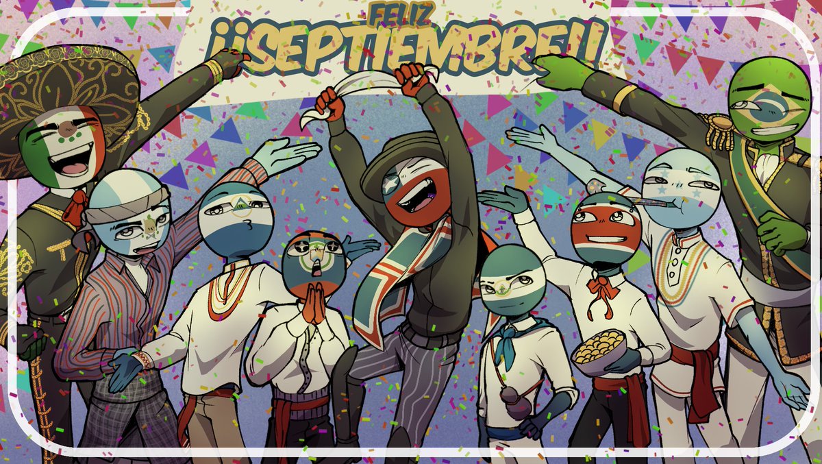 torakasshu's tweet photo. Lo bueno de esta fechas es que te vez con los amigos mas seguido....#countryhumans #Septiembre2026 https://t.co/8mJv1QJa8d