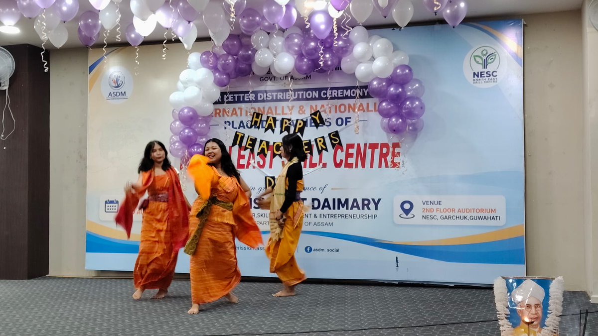ASDM_Assam's tweet photo. To commemorate the birth anniversary of Dr. Sarvepalli Radhakrishnan, North East Skill Centre (NESC), under Assam Skill Development Mission (ASDM), celebrated Teachers’ Day on 5th September 2026.The celebration provided a vibrant platform for students to showcase their talents. https://t.co/OVBAN8CWG0