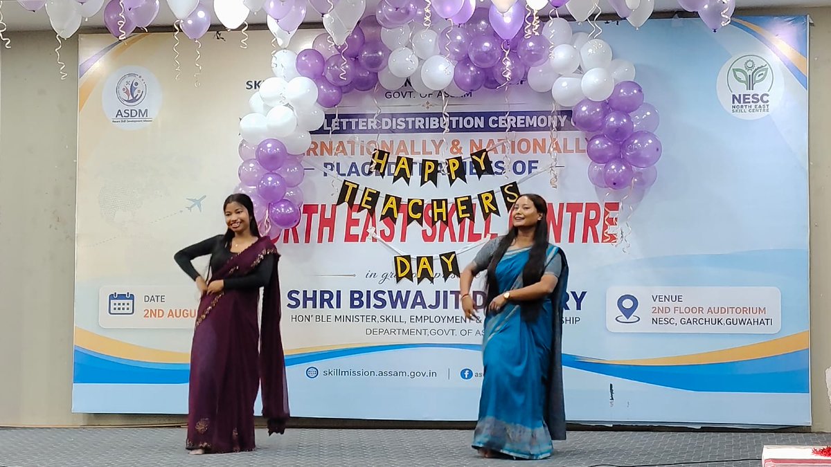 ASDM_Assam's tweet photo. To commemorate the birth anniversary of Dr. Sarvepalli Radhakrishnan, North East Skill Centre (NESC), under Assam Skill Development Mission (ASDM), celebrated Teachers’ Day on 5th September 2026.The celebration provided a vibrant platform for students to showcase their talents. https://t.co/OVBAN8CWG0