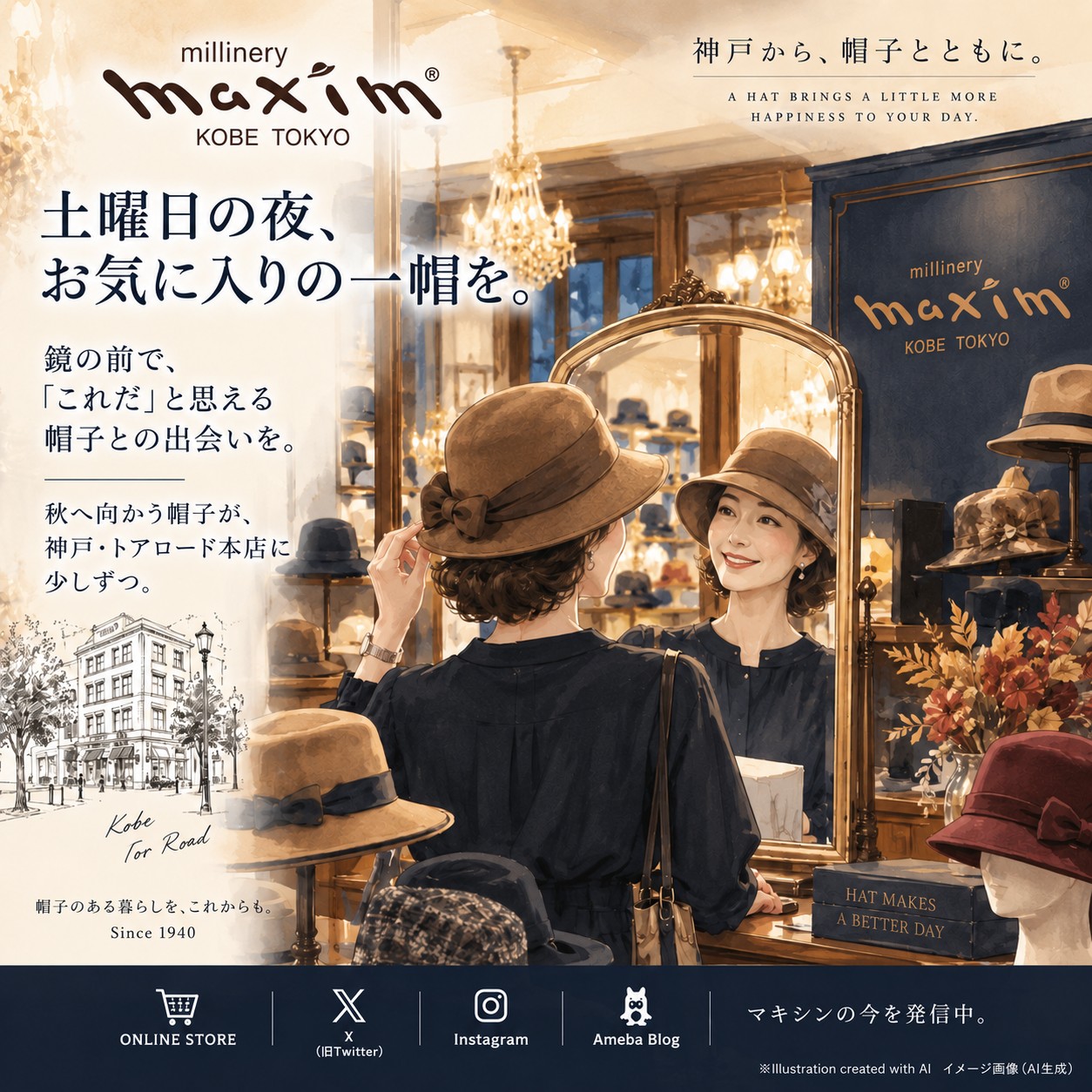 マキシン（MAXIM）【公式】神戸の老舗帽子ブランド since1940 on X: 