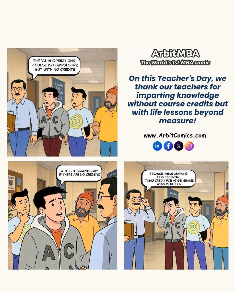 ArbitMBA's tweet photo. Never ask a professor, Why? 

Happy Teachers Day! 

#TeachersDaySpecial #CollegeLife #MBAMemes #RelatableContent #ArbitMBA https://t.co/ugoik2P6qW