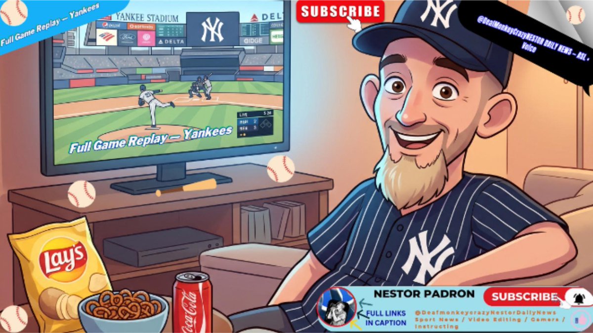 Nestordailynews's tweet photo. Yankees vs Padres — September 4, 2026 — Game Highlights
🔥⚾️📺 Full videos on YouTube👉 https://t.co/VKdQyBfQS2
#MLB #Baseball #Yankees #YankeesHighlights #MLBHighlights #BronxBombers #BaseballFans #MLBCommunity #SportsTalk #BaseballSeason #SportsContent #HomeRun #deaf #deafnews https://t.co/3w7XeBv9Xp