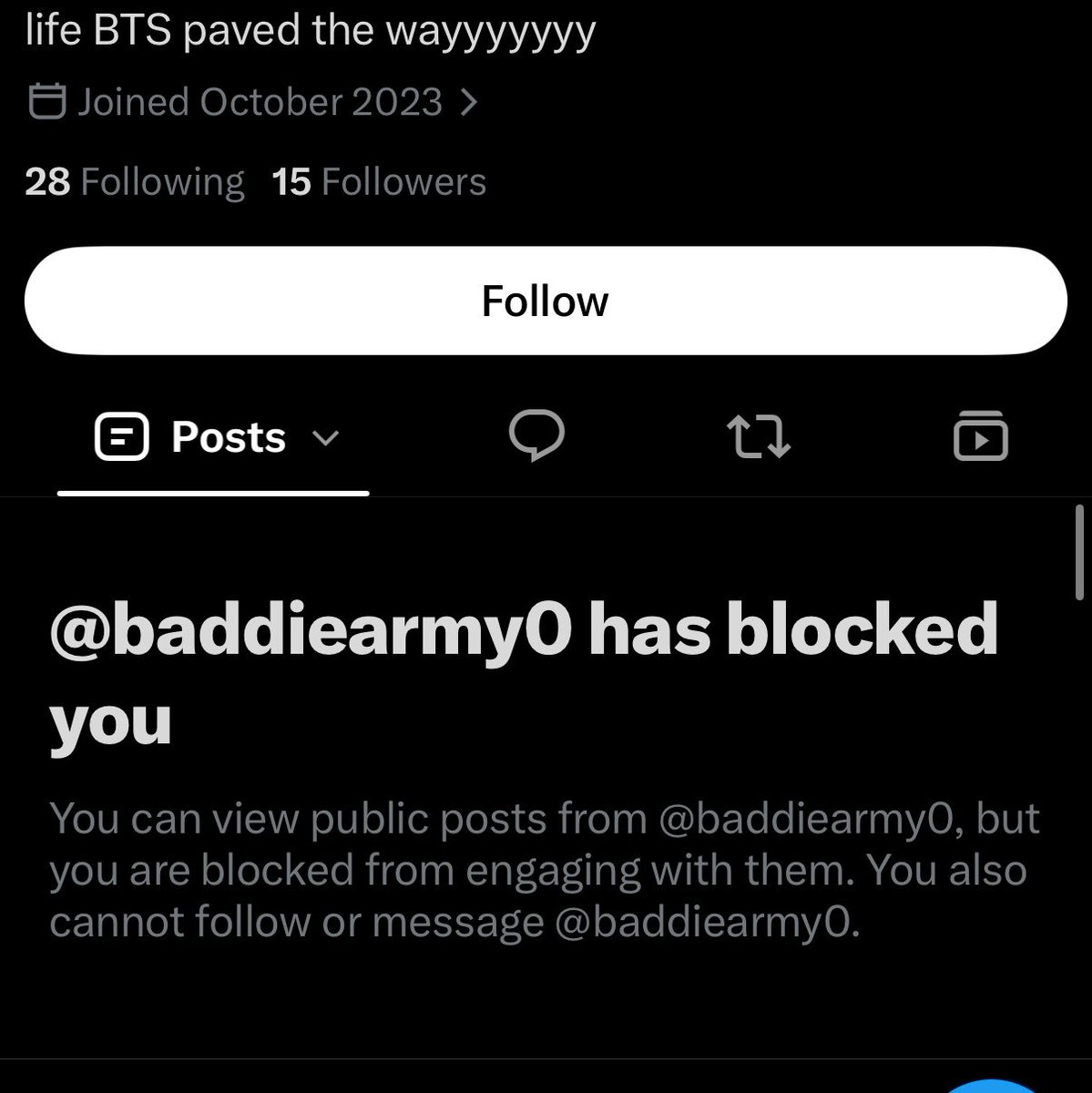 bpinkRelics's tweet photo. @baddiearmy0 @goosedating @aeriangel48 This guy blocked me..💔

heard these moments are supposed to be flexed!  #btsdisband https://t.co/wDypfH49O5