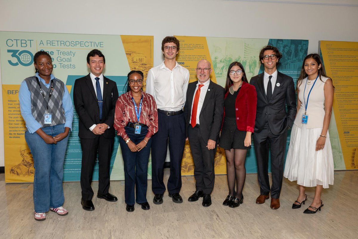 DrRobFloyd's tweet photo. So delighted to be joined by representatives of the
@Youth4CTBT during our commemorative events in New York on #CTBT30 and #IDANT. Their powerful remarks, creative ideas, and expertise inspire our work for a future free of nuclear testing. https://t.co/NDcjwYcgvj