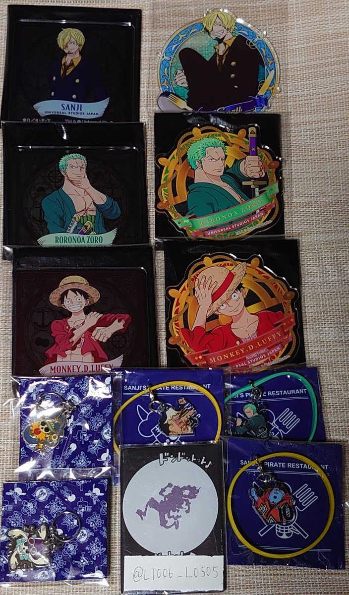 L1006_L0505's tweet photo. 【交換】 ワンピース USJ ユニバ 
コレクタブル 缶バッジ コースター ブレスレット
(譲)USJ過去の物(缶バカバー未着)、サンレス特典
(求)2026 チャーム ルフィ チョッパー 
又は1点600円

USJ手渡し
9/15,10/21,11/12,19

サンジ ゾロ はルフィ優先
2(当方):1可能
→ https://t.co/95KEoCUglX
