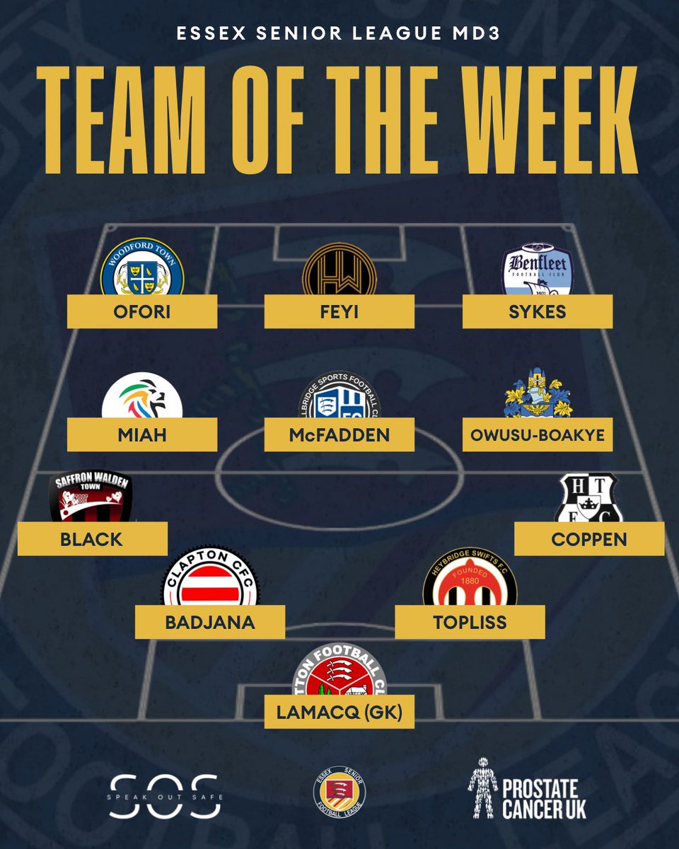 EssexSenior's tweet photo. #ESL MD3/4 TEAM OF THE WEEK IS HERE! 🤩📍

Better late than never, right?! Plenty of goals and excitement over our Bank Holiday double-header, here’s who made the TOTW. ⤵️ https://t.co/USO5OB7Rki