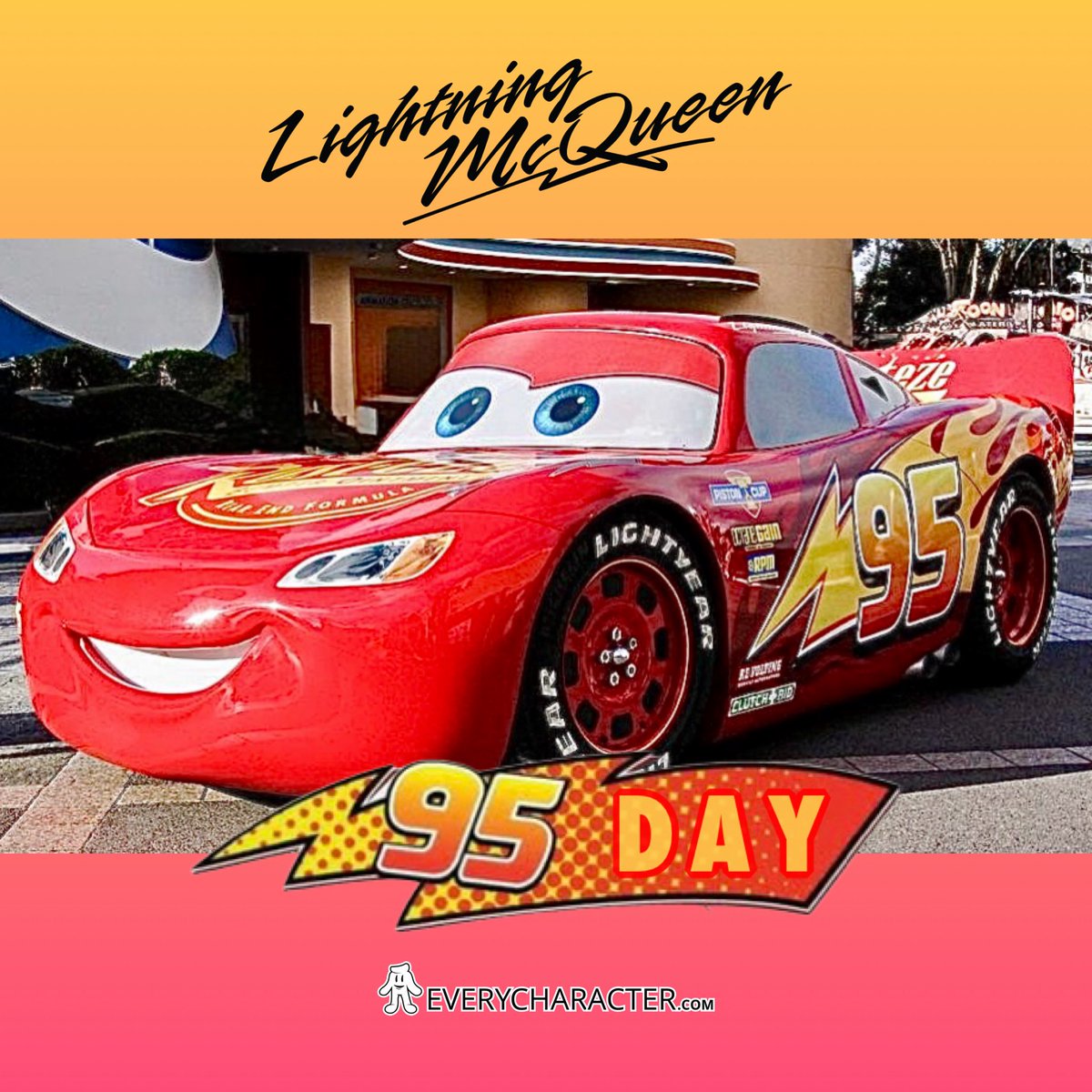 EveryCharacter_'s tweet photo. Ka-chow! ⚡🏁 Today is 95 Day — September 9️⃣ — celebrating the legendary Lightning McQueen and the number that made him famous❤️🏎️

👉Meet the Cars and Stars from Radiator Springs on https://t.co/lFDH7Y7PYJ 🏆⚡ (plus some unique autographs!) 🏁✨

#LightningMcQueen #Cars #95Day https://t.co/owMJ92NHHl