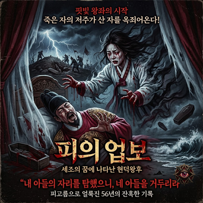 jrinewscom's tweet photo. 단종을 죽인 후 시작�� 세조의 핏빛 잔혹사 🩸
세자의 갑작스러운 요절과 피부를 갉아먹는 피고름의 대가.
조선 왕실을 공포로 몰아넣은 '소릉 파헤침 사건'의 전말.

👇자세한 역사 스토리는 답글의 링크에서 확인하세요! https://t.co/h2HIAeDgJG