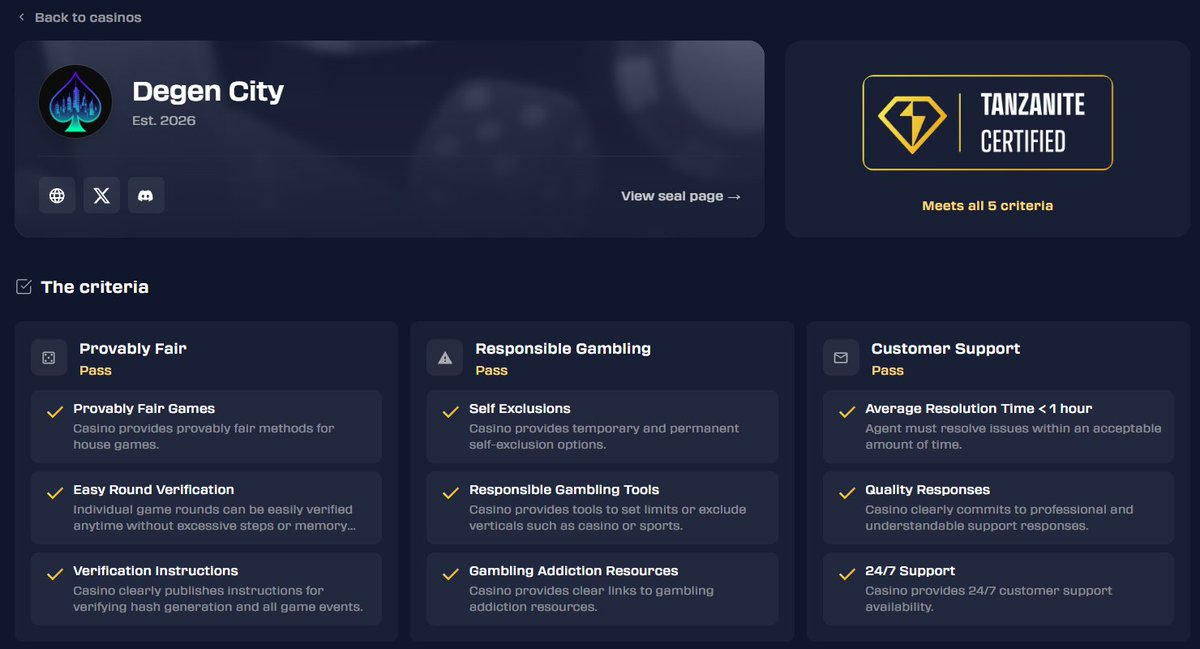 Tanzanite_xyz's tweet photo. Another operator has joined the prestigious Tanzanite Certified list!

It's great to see a newer team take the initiative to ensure they meet the benchmark.

Well done @degencity 💎 https://t.co/LECUme2rUi