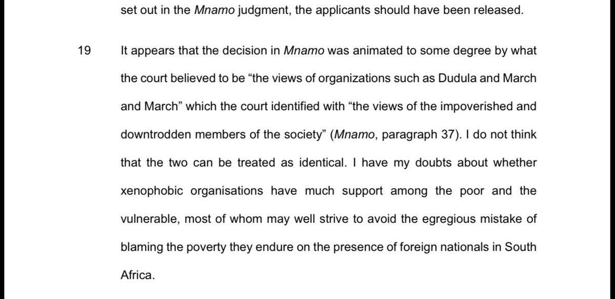 JacintaNgobese's tweet photo. Judge Stuart Wilson the co founder of SERI who now presides over matters of Refugees and Asylum Seekers, same matters that his organisation that he co-founded represents!! Handed down a judgement claiming that March and March and Operation Dudula are Xenophobic Organisations that do not represent the Poor!! Again I ask if this is fair judicial process? When a Judge who is an immigrant himself gets to label organisations he doesn’t align with as Xenophobic??? How then do we trust the justice system, when a judge without an aota of evidence levels civic movements as xenophobic, yet the movements are expected to bring matters before him with a hope that he will discharge his responsibilities judiciously?? The Judge makes a remark without any evidence that the movements do not represent the aspirations of the poor? And how many times have they been getting away with it? Is this not an attempt to use the justice system in a quest to divide society again and operating in the same way the apartheid government did?? Are we being captured?  @CrimeWatch_RSA