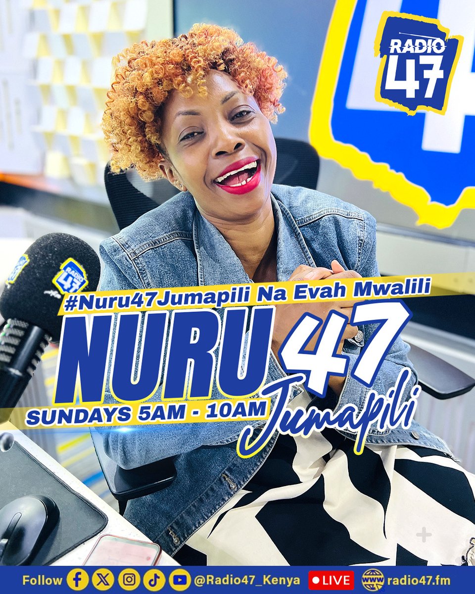 Radio47_Kenya's tweet photo. Umeamkaje Mwana Ligi, Bwana Yesu asifiwe sana! Ni Jumapili ya kwanza ya Septemba, machozi yako ya uchungu yanazalisha! Unapokea nuru ukiwa wapi? Hapa ndipo!
@EvahMwalili
#Nuru47Jumapili #HapaNdipo #Radio47 https://t.co/3wWbsol0Kg