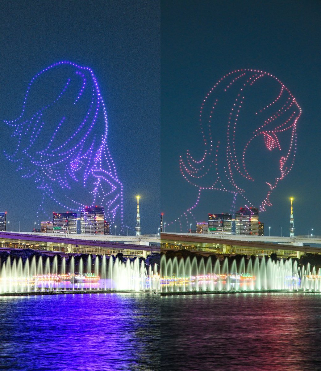 haskap1017's tweet photo. 歴代主人公が出てくる今夜のお台場ペルソナドローン最高です！ https://t.co/W4CEgNJIy5