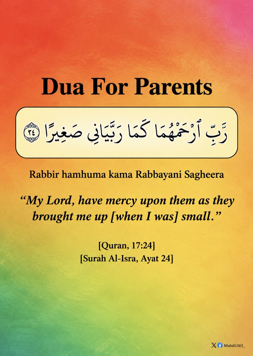 Mahdii365_'s tweet photo. One of the Most Beautiful Ways to Honor Your Parents Is to Keep Asking Allah to Have Mercy on Them. https://t.co/mgCL4yS2Fi