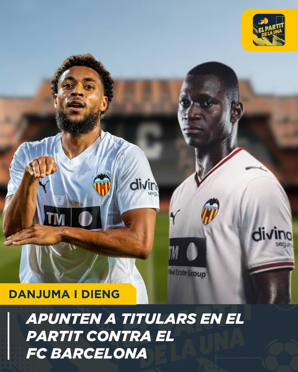 Elpartitdelauna's tweet photo. 🎙 Informació @Elpartitdelauna.

✅️ DIENG i DANJUMA apunten a TITULARS demà front al FC BARCELONA.

🛡 CORBERÁN es planteja de nou una defensa de 5. https://t.co/GeRspvQkPg
