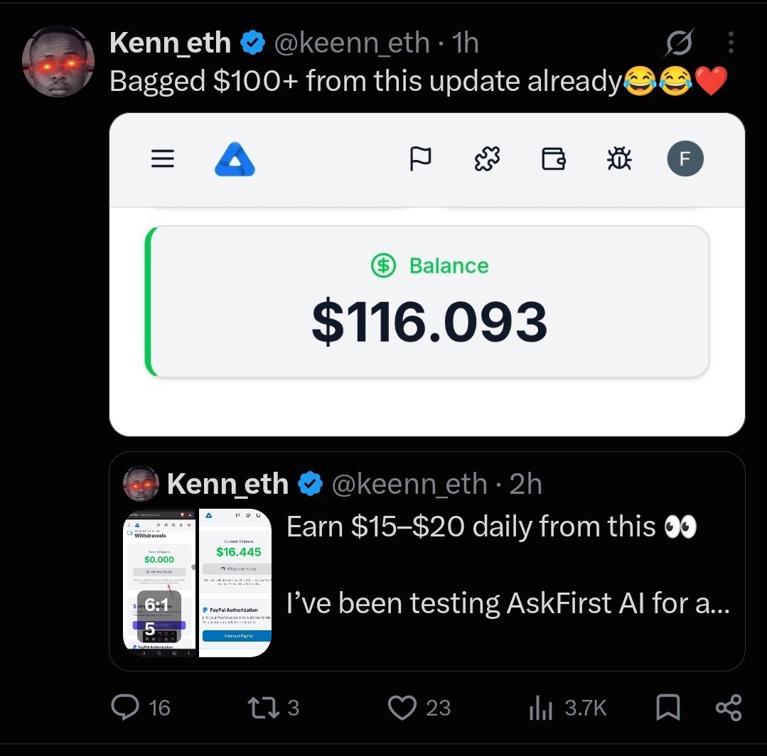 PrinceDami35552's tweet photo. Let me tell you about ask https://t.co/HuPdZkiBfe honestly now. Yes is a legit platform that you can earn but I have to make some things clear first , it is true that you can earn by posting but it is limited to the their own internal audience and the audience that you can....... https://t.co/SFWI0Hw2H1