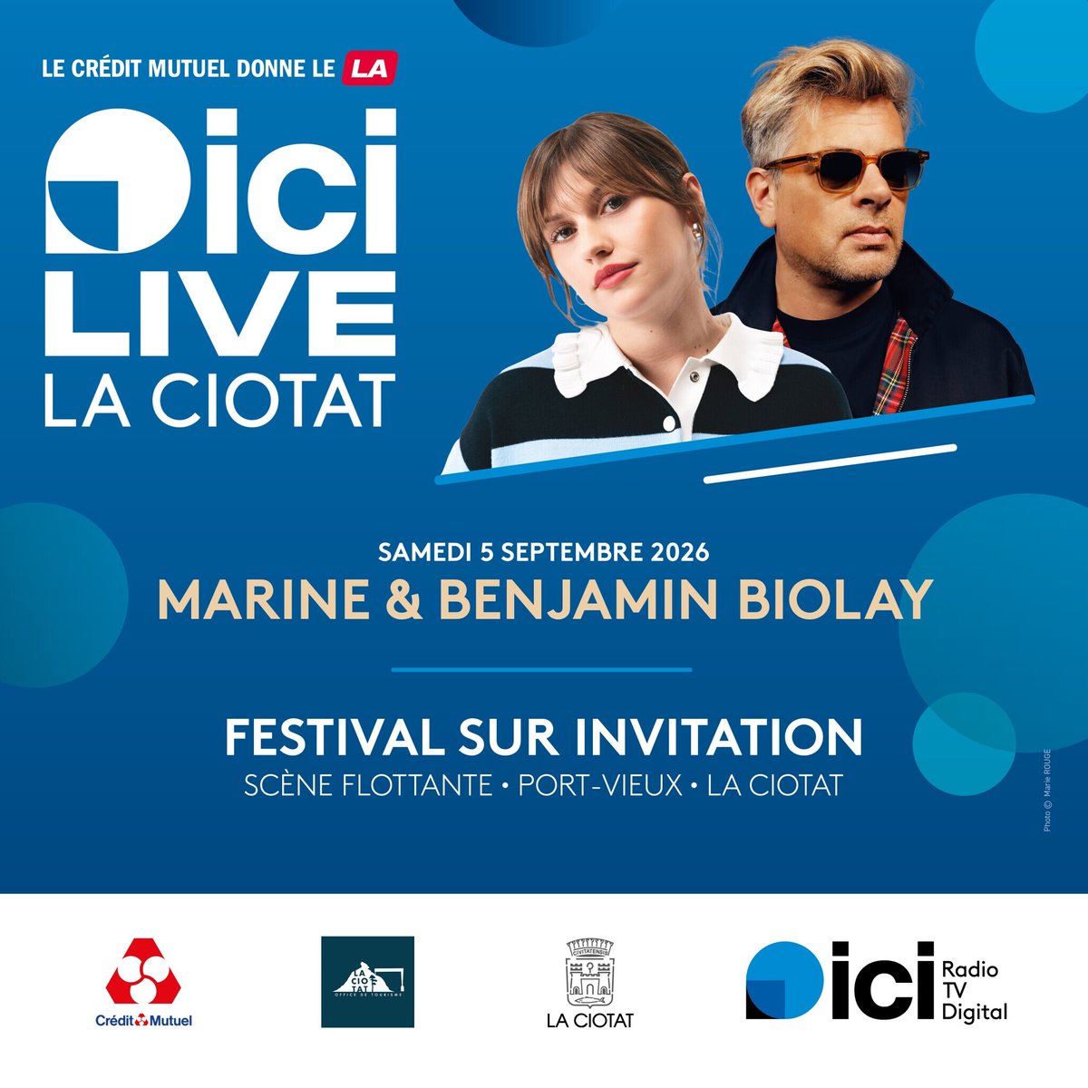 ici_provence's tweet photo. Pour sa trosième et dernière soirée ce samedi 5 septembre, le #ICILive La Ciotat accueille Marine et Benjamin Biolay
➡️ https://t.co/cHge5unNtU https://t.co/utLzATJBMc