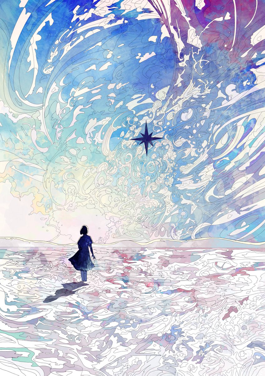 n_hat_mu's tweet photo. まばたきする間に消えてしまいそうな、繊細で壮大な世界を描いています https://t.co/AJneXs5xyV