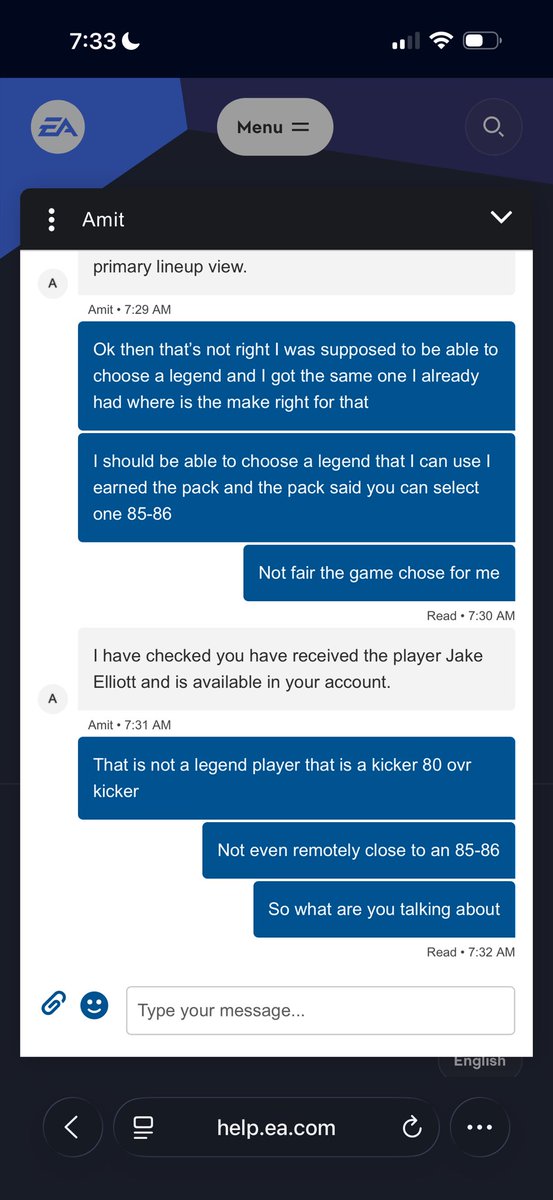 nate_G305's tweet photo. @Zirksee  so I redeemed my 85-86 spotlight token pack for the bnd legends and I never got the pack and ea is saying the game opened the pack for me and gave me Richard Sherman that I already had 🤣 https://t.co/9pmcmitKCl