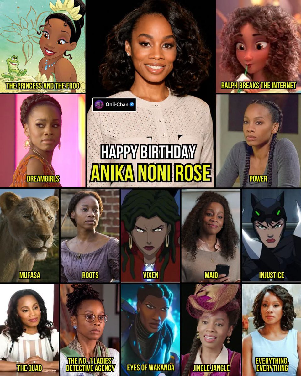 oniichanph's tweet photo. Disney Princess Anika Noni Rose turns 54 today! 👑🎙️

Anika Noni Rose holds a special place in animation history as the voice of Princess Tiana in The Princess and the Frog. Her warm, powerful performance helped introduce Disney’s first Black princess, and she has continued returning to Tiana across films, specials, games, and other Disney projects.

But Rose’s voice résumé reaches far beyond New Orleans. She has stepped into the DC universe as Catwoman and Kuasa, joined Voltron as Acxa, voiced Afia in Mufasa: The Lion King, and most recently entered Wakandan history as a future Black Panther in Eyes of Wakanda. Her live-action work is equally impressive, spanning Broadway, Dreamgirls, Power, Roots, Maid, and more.

Some of her notable roles include:
• Princess Tiana (The Princess and the Frog) — voice
• Princess Tiana (Ralph Breaks the Internet) — voice
• Lorrell Robinson (Dreamgirls)
• LaVerne “Jukebox” Ganner (Power)
• Black Panther (Eyes of Wakanda) — voice
• Afia (Mufasa: The Lion King) — voice
• Kizzy Waller (Roots)
• Regina (Maid)
• Selina Kyle / Catwoman (Injustice) — voice
• Kuasa (Vixen) — voice
• Grace Makutsi (The No. 1 Ladies’ Detective Agency)
• Dr. Eva Fletcher (The Quad)
• Jessica Jangle (Jingle Jangle: A Christmas Journey)
• Dr. Pauline Whittier (Everything, Everything)
• Wendy Scott-Carr (The Good Wife)
• Naomi Cole (Let the Right One In)
• Acxa (Voltron: Legendary Defender) — voice

Happy 54th Birthday, Anika Noni Rose! 👑