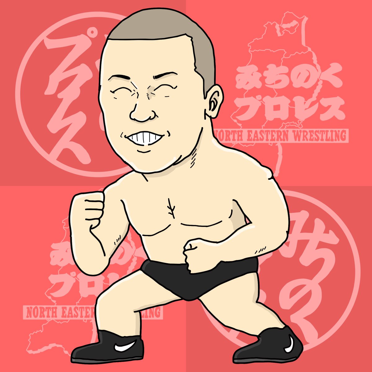 ishikantoku's tweet photo. みちのくプロレスイラスト No.304  細沼翔流
#michipro  #みちのくプロレス　#似顔絵
#細沼翔流 https://t.co/lpHvZaCZkS