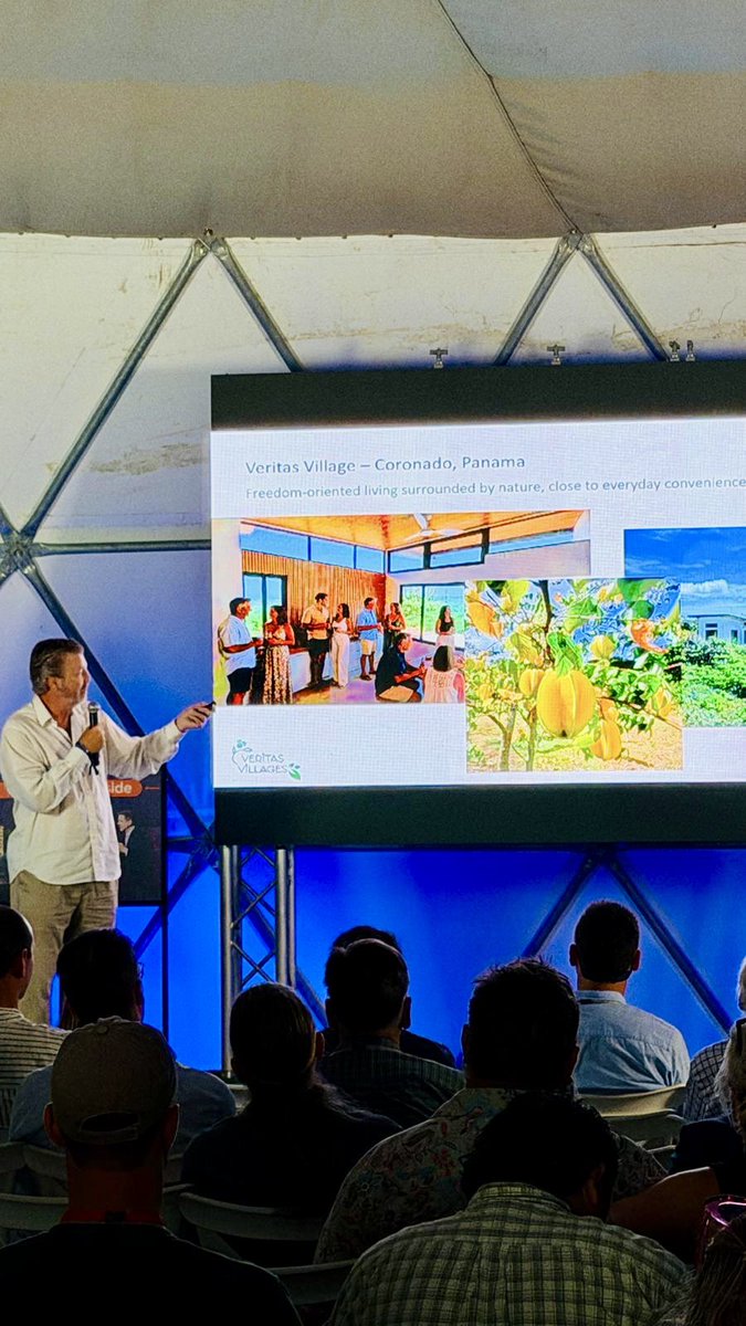 PatrickHiebert's tweet photo. Enjoying presenting @VeritasVillages at the @FreeCitiesConf Free Cities Conference on Roatan Island!

#autris #veritasvillages #freecities #bitcoin https://t.co/4rSMGjwwpe