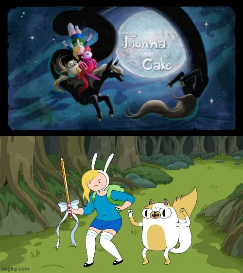 RiseFallNickBck's tweet photo. The Adventure Time episode Fionna and Cake premiered on Cartoon Network 15 years ago today! https://t.co/2CXkKFnCTE