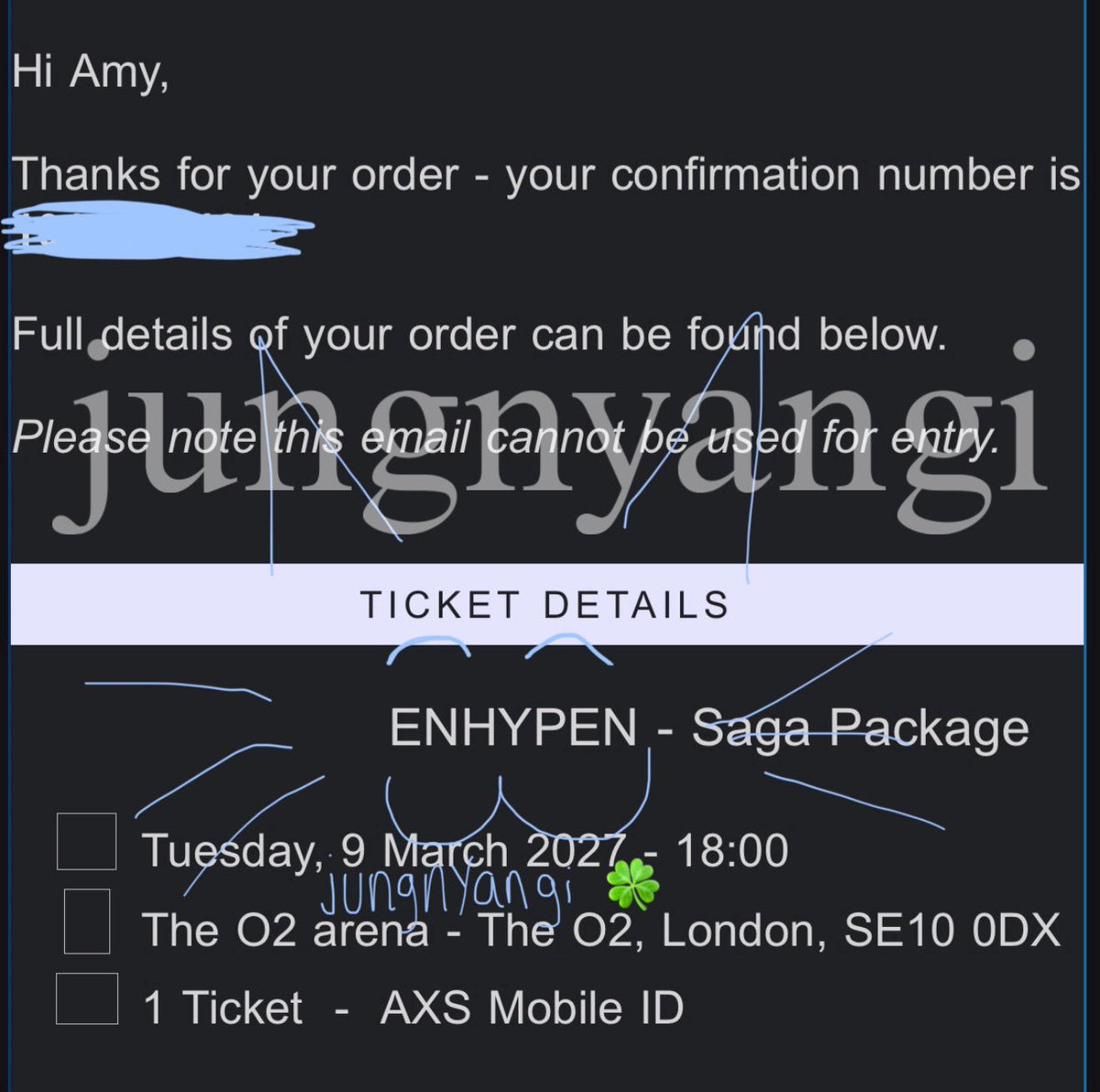 jungnyangi's tweet photo. wts 1x vip 2 saga package for enhypen blood saga in london 03/09

open to offers!!! please don’t lowball :3 

dm to discuss~ https://t.co/vwvQyzk5IE
