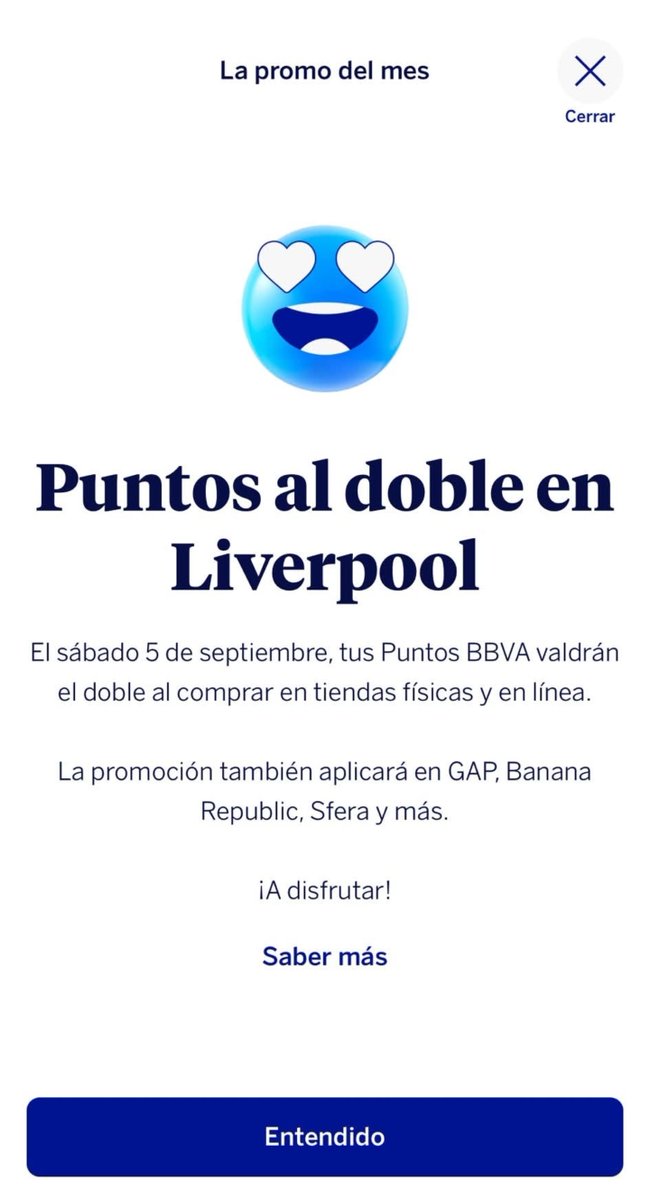 InversionesAld's tweet photo. 🔵 PUNTOS AL DOBLE EN LIVERPOOL CON BBVA MÉXICO 🔵

Hoy 5 de septiembre puedes aprovechar para canjear tus puntos en Liverpool y otras tiendas como Gap o Banana Republic porque valdrán el doble, solo este día.

💬 ¿Los vas a aprovechar?

#bbva #mexico #puntos https://t.co/mB4yHjyOHV