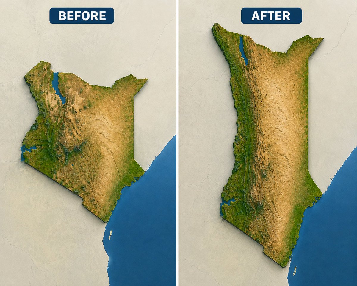 _feloh_'s tweet photo. After the UN vote on a new Map of Africa.  Kenya stretched. 😂🇰🇪 https://t.co/hMwfxeMu8r