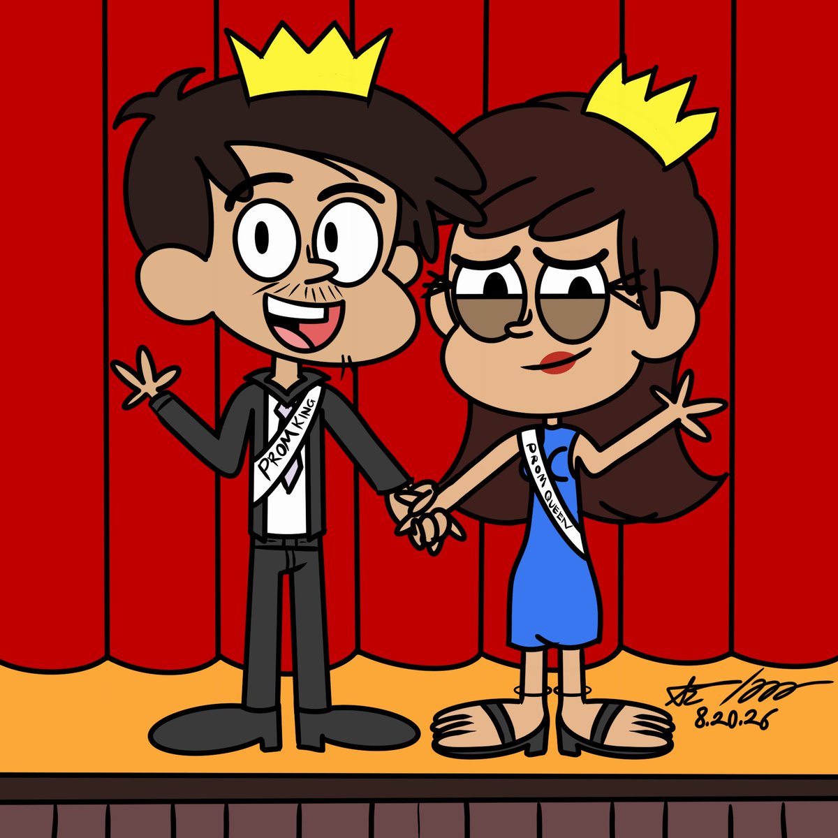 mirrormation63's tweet photo. Halcent Week (Day 4 - Prom) - It's Prom night at St. Stephen's Academy and Vincent and Haley, both high school seniors, were just crowned Prom King and Queen! Congrats my two adorable dorks!

#ocart #originalcharacters #promnight #shipweek #kingandqueen https://t.co/xwKxMReLxI