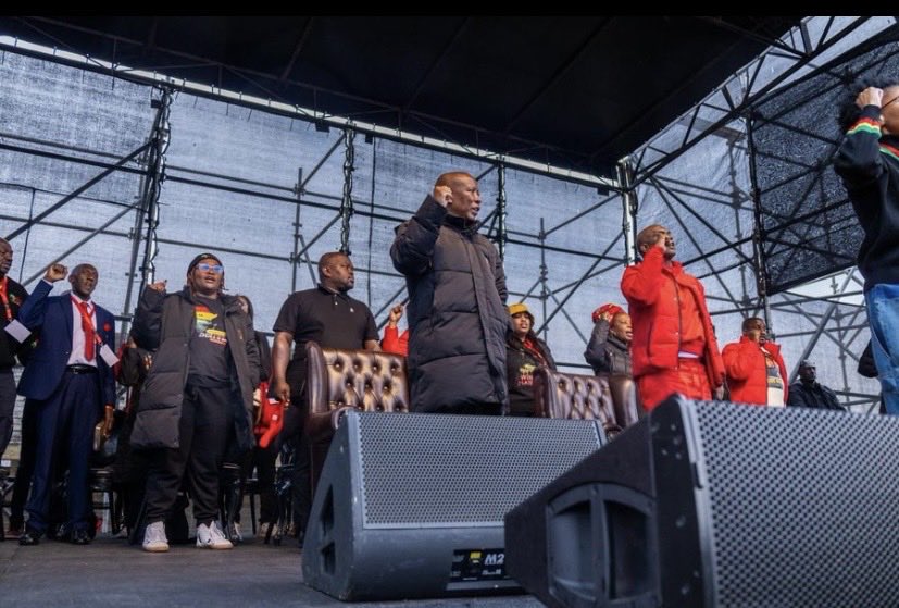 zizipho50's tweet photo. President Cic Julius Malema, in one day addressing two Provinces. Mpumalanga and North West Manifesto Launch 🔥🔥✊..#VoteEFF2026LGE  #VictoryorDeath https://t.co/RAExU93Lgj