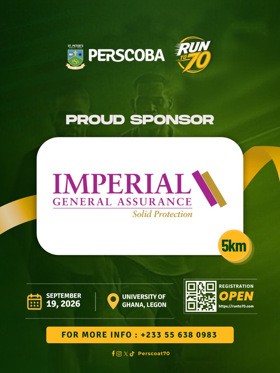 Perscoat70's tweet photo. Run To 70 is getting bigger, stronger, and more exciting.
We are thrilled to welcome Imperial General Assurance as an official sponsor.
Join us at the starting line, FULLY ACTIVE
#RunTo70
#70ishere
#iamperscoba https://t.co/WGiZzNIjUn