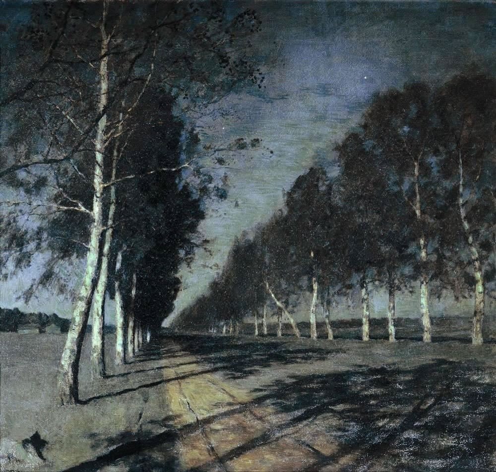 TheWabiSabiLife's tweet photo. 'Moonlit Night. A Village'  by the Russian artist Isaac Levitan https://t.co/HfXi0bcQ7m