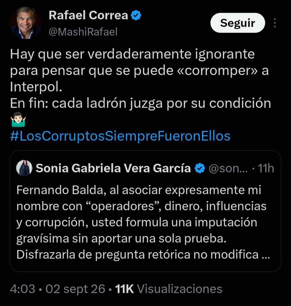fernandobalda's tweet photo. Oye, prófugo @MashiRafael, ¿acaso olvidas que eres capaz de corromper hasta a las monjas de un convento? ¡Tú eres el demonio, Hpta!

Pero viendo cómo brincas ahora que una vez más se te ha puesto en evidencia, queda claro que estás preocupado. Sabes que se ha comenzado a descubrir el andamiaje que utilizas para inducir al error a INTERPOL y evitar que actúe en tu contra.

Tu operadora también parece estar nerviosa. Así que prepara más dinero, como el que le das a espaldas del sistema financiero porque lo va a necesitar, dinero que está evidenciado en los audios cuando financiabas a Pablo Romero para su fallida fuga en España. Yo tengo los audios.

#ParaDelincuenteNoSeEstudia