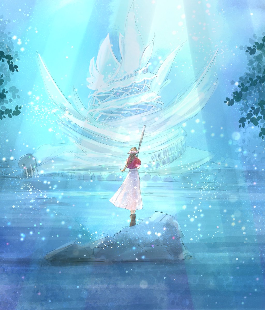 papermint_tea's tweet photo. humble redraw of the most gorgeous game art ever #FF7revelation https://t.co/UBhUNdxGms