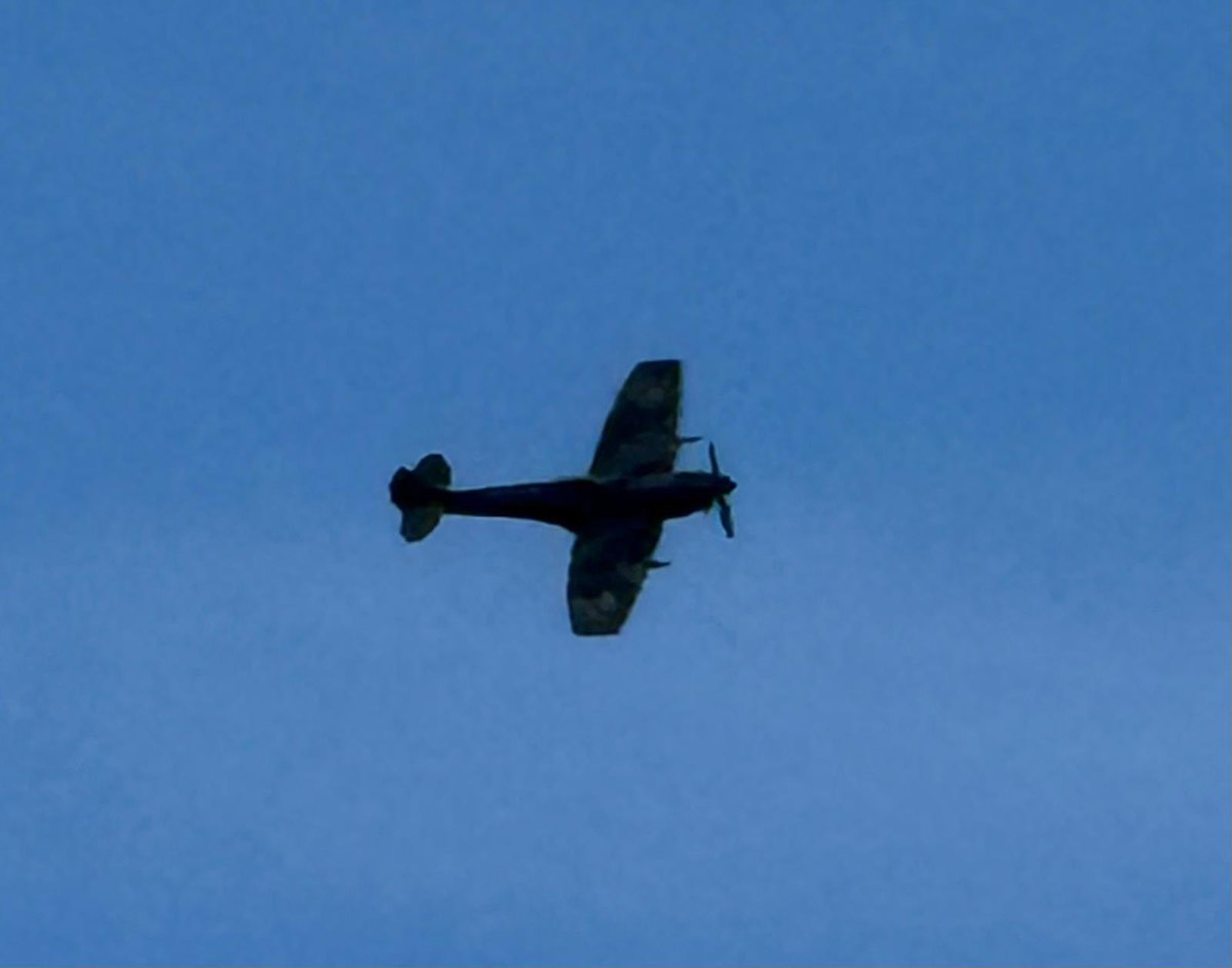 posleadership's tweet photo. #Spitfire over RAF Findo Gask today - remembering WWII in 2026. Thank you @RAFBBMF https://t.co/K0bSn5Vnik