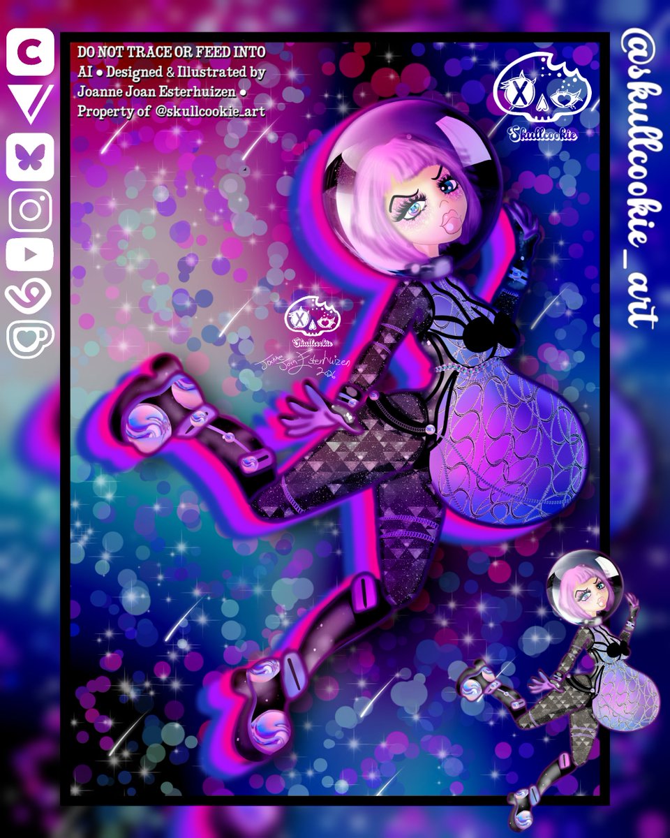 skullcookie_art's tweet photo. My cool retro astronaut in lovely pastel hues illustration. This came out with a real surreal aspect and I adore it so much! And I draw everyday to keep the practice up. Loving this style btw. It's soo soft but intense! #digitalart #humanmade #scifi #retro #astronaut https://t.co/uaVLkqyIN9