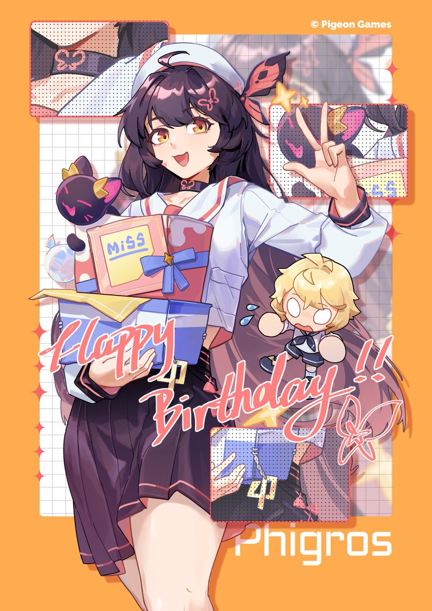 Phigros_PGS_JP's tweet photo. 【キャラクター誕生日記念】
花火準備よし！ リボン展開！ 全ハト、離陸隊形！――ドンッ！
本日はPhigrosのメインキャラクター「鳩（Geopelia）」の誕生日です！みんなでお祝いしましょう！

イラスト：knife美工刀 @knife741210
イラスト制作協力：喵n葵 @PGS_nyaoi

#Phigros #Pigeon_Games https://t.co/qAeEvN8RJu