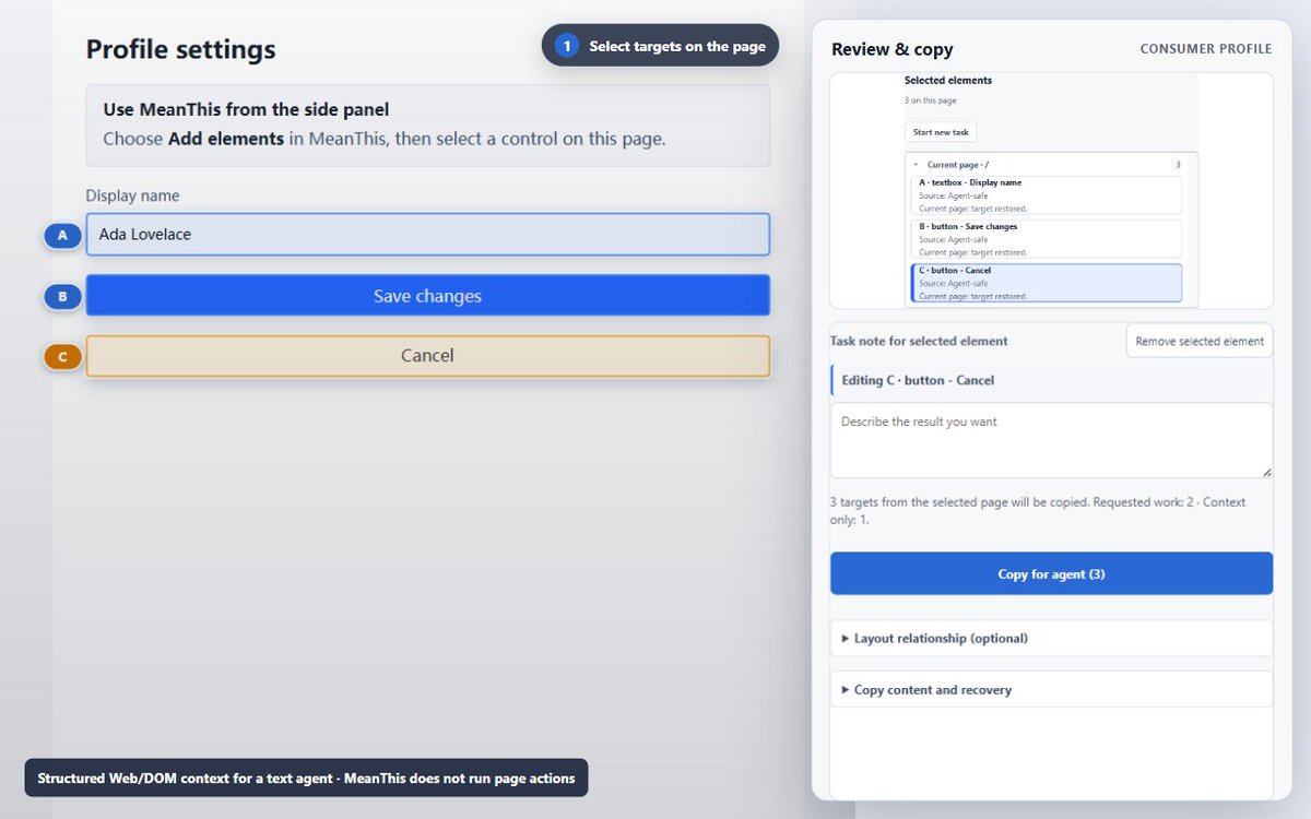 OracleXXX's tweet photo. @OpenAIDevs Stop describing UI. Point at it.

MeanThis turns any selected element into precise context for coding agents—and shows what changed afterward.

GPT-6 Astra helped turn that loop into working code: target tracking, before/after checks, real Chrome verification. 👇 https://t.co/YSaySy4NcJ