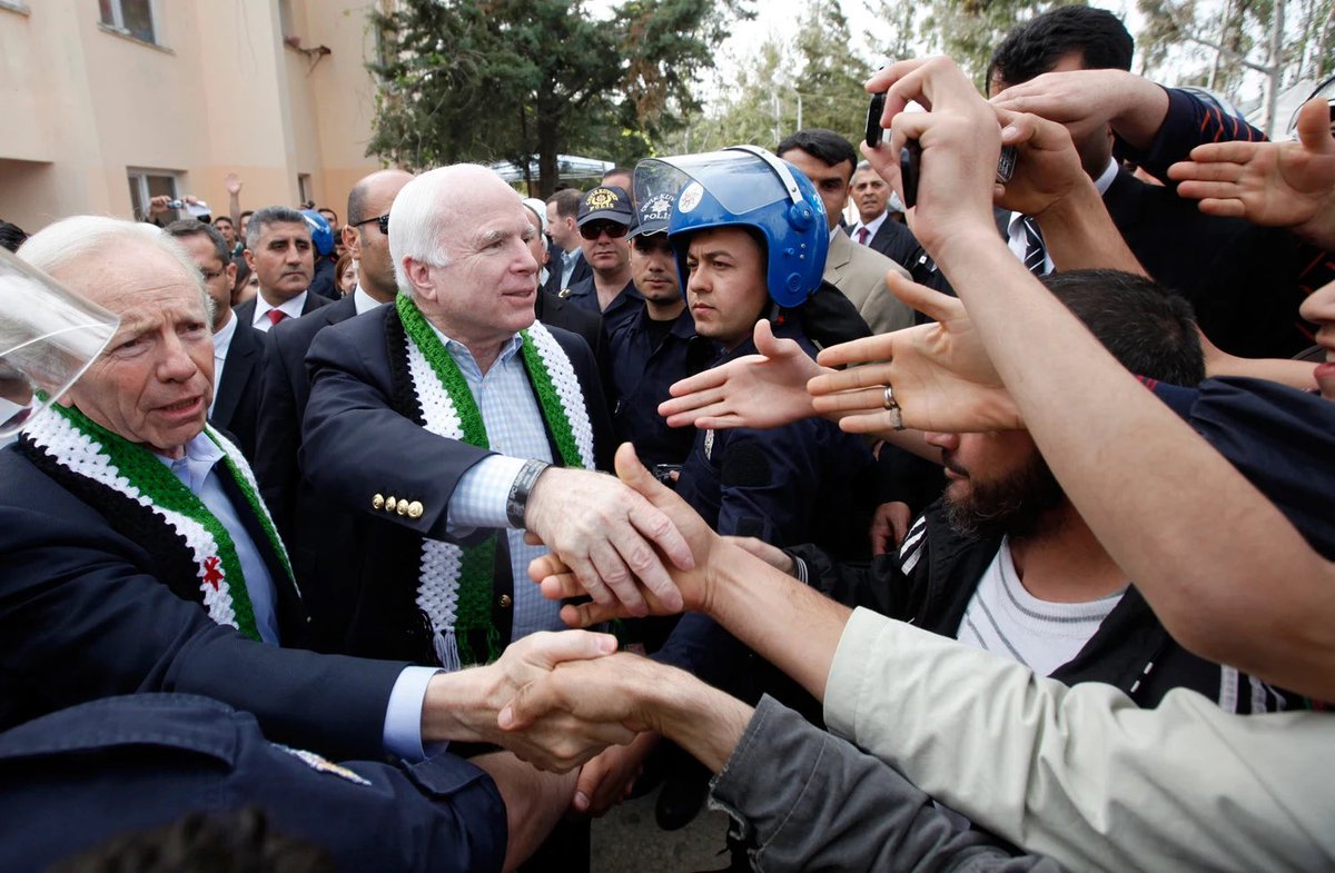 Partisangirl's tweet photo. If you supported the Syrian revolution, then you were on the side of John McCain, Joe Lieberman and Netanyahu.

The brutal truth. https://t.co/MB1fMljTJg