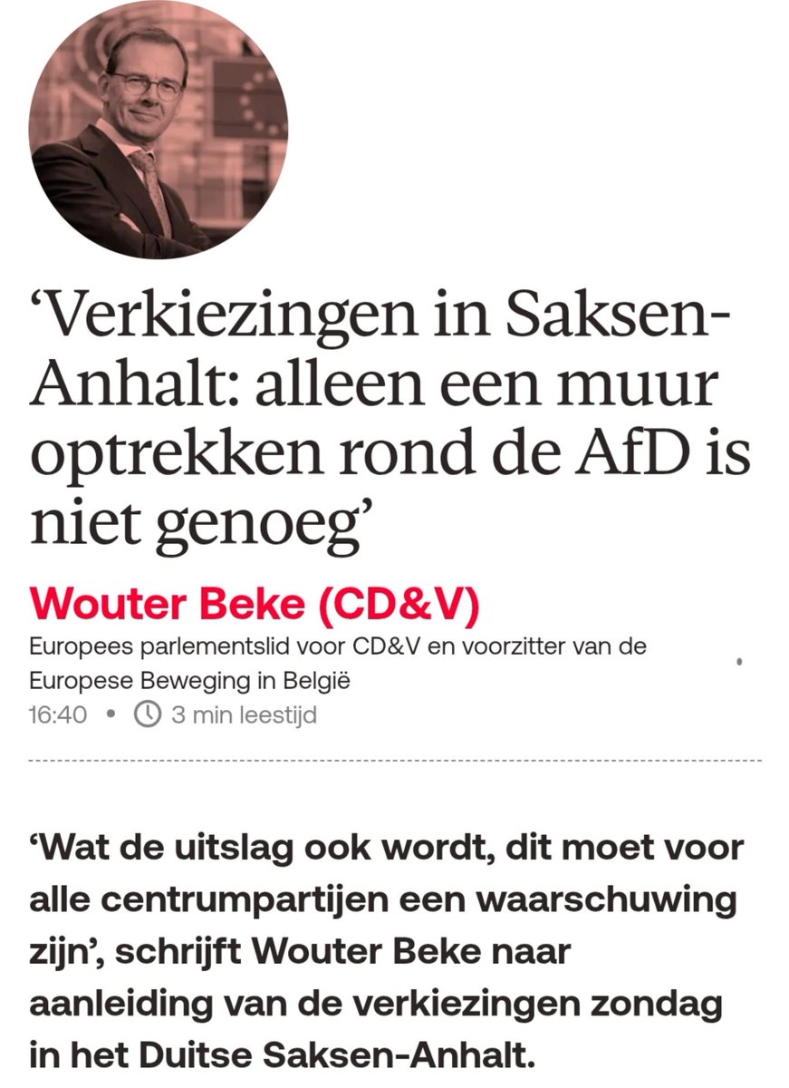 Luchtbakker's tweet photo. Wouter Beke. Voormalig voorzitter van een centrumpartij. Een centrumpartij die voor zijn aantreden 18,5% haalde en 8,9% aan het einde van zijn voorzitterschap.

Wel, die Wouter Beke komt nu vertellen wat andere centrumpartijen moeten doen.

Dankjewel hiervoor 🙏 @wbeke https://t.co/n3LenCPrn5