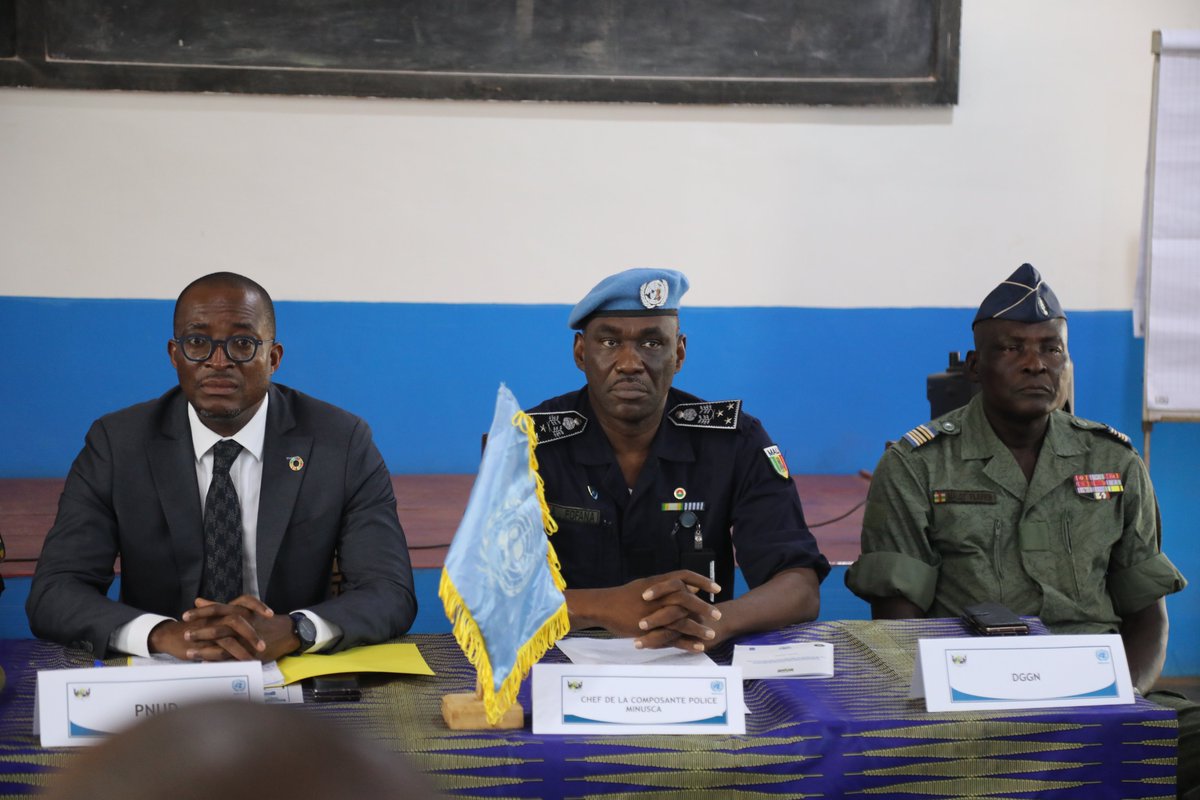 UNPOL_RCA's tweet photo. In the lead-up to International Police Cooperation Day on 7 September, @UNPOL #MINUSCA is showcasing its collaborative efforts with partners such as #ISF, @UNDP, @EUAM, @WHO, and @UNWomen. These initiatives have played a pivotal role in safeguarding civilians in the #CAR. https://t.co/4iu7mrsPwn