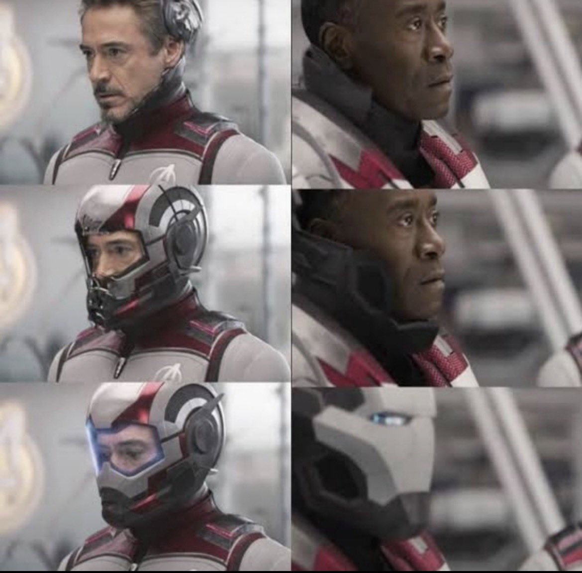 Sidehustlepoint's tweet photo. Why was Rhodey's time travel suit integrated into his Iron mansuit when everyone had a normal suit? https://t.co/X9SL3UdKHh