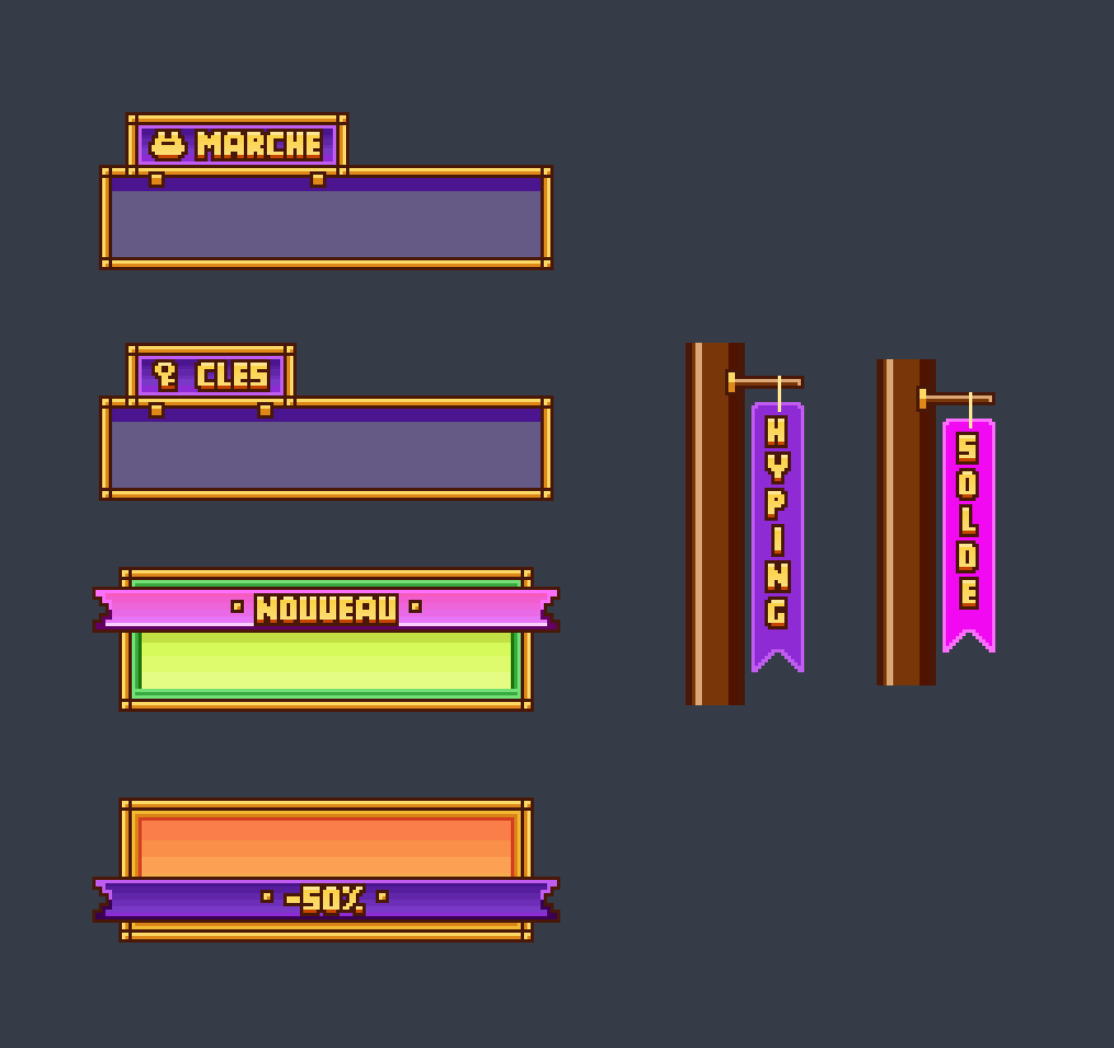 EchelonDevlog's tweet photo. UI kit showcase for my ocean survival project. ⚓️✨

From custom tiles to menus and banners, building a complete visual identity from scratch. What do you think of the vibe? 🌊

#gamedev #indiedev #pixelart #ui #minecraftㅤ https://t.co/IT68eYbaVb
