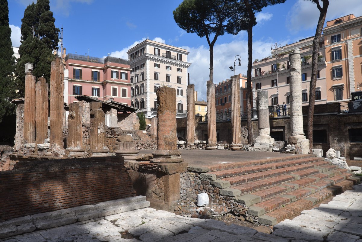 carolemadge's tweet photo. #RomanSiteSaturday - The Sacred Area of Largo di Torre Argentina is one of Rome’s most important Republican-period archaeological complexes. Discovered unexpectedly during demolition work in 1926, it preserves four temples, conventionally labelled A–D because their precise identifications remain uncertain.

The temples were built and remodelled between the 4th and 1st centuries BC. Temple C is the oldest, while the circular Temple B is generally identified as the Temple of Fortuna Huiusce Diei. The sanctuary was later restored under Domitian after the fire of AD 80. Behind the temples are the remains of the Curia of Pompey, where Julius Caesar was assassinated on 15 March 44 BC.