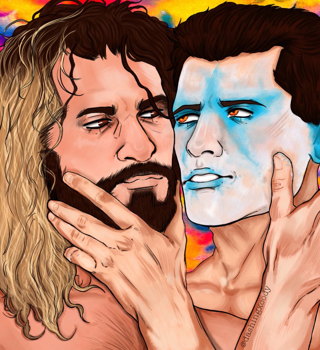 dashingxcody's tweet photo. now that i have my account back, i can finally post this piece ! ^^ 

[#codyrhodes • #sethrollins • #wwe] https://t.co/1lyiYlkP2D