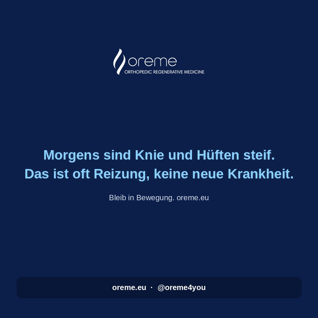 Oreme4You's tweet photo. Es wird kühler. Morgens sind Knie, Hüften und Hnde steif — obwohl sie im Sommer noch gut gingen.

Kühle und weniger Bewegung legen oft nur Reizung frei, keine neue Krankheit über Nacht.

Bleib in Bewegung. Warte nicht bis zum Winter.

Zweitmeinung: Teufen oder Zoom.
https://t.co/9BeOjvATX1