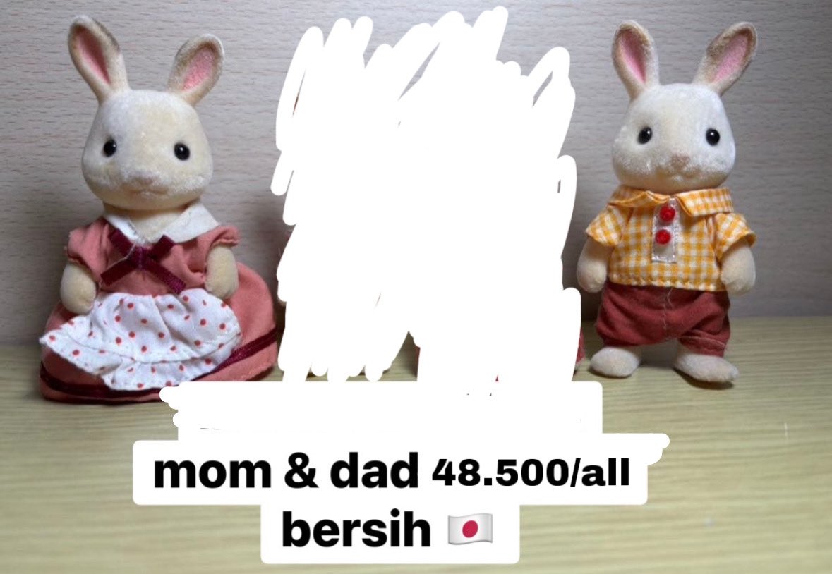 Dacncing's tweet photo. @eomfahfahfah13 Ini dapet 2

WTO want to oper slot

Sylvanian parents hamster &amp; choco rabbit

✅ GO di line
❌ tax &amp; packing
📍 ready jp https://t.co/MvDzg77RlG