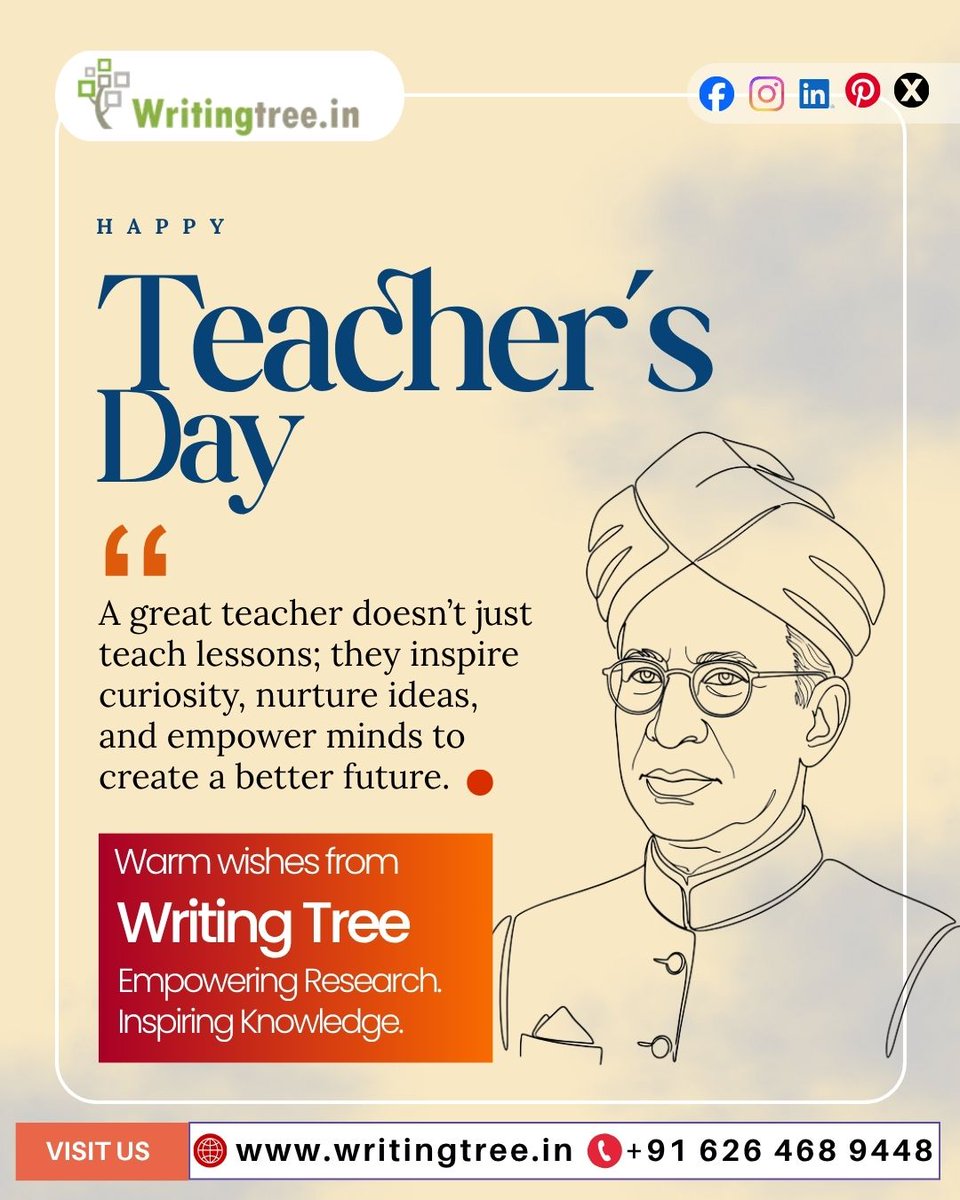 WritingTree1's tweet photo. Happy Teacher’s Day from Writing Tree! 

Behind every great achievement is a teacher who inspires, guides, and believes. 

Happy Teacher’s Day!
— Team Writing Tree

https://t.co/SxlFFdHGuZ
https://t.co/J9FToq9Pij

#HappyTeachersDay #TeachersDay #ThankYouTeachers #TeachersInspire https://t.co/t1O5Rzcb9P