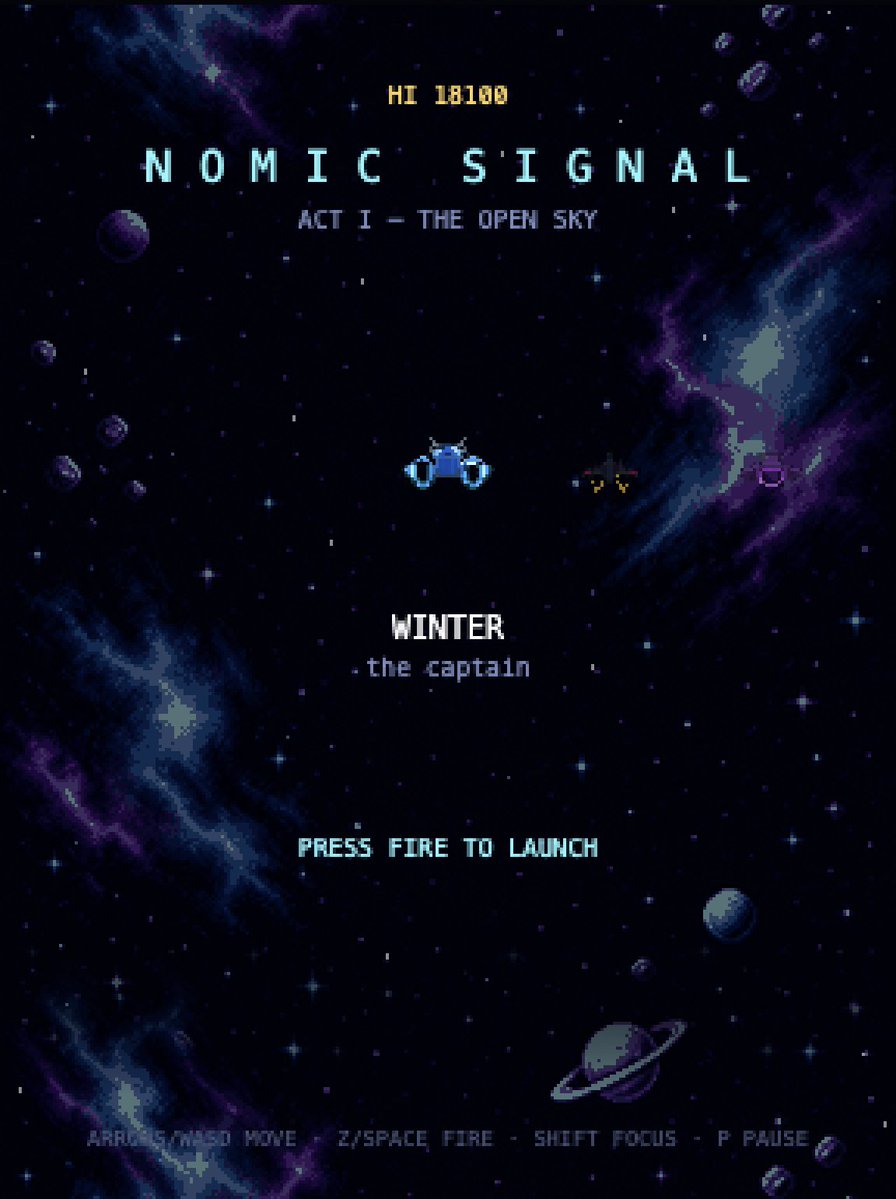winternomics's tweet photo. Upgrading & refining #NomicsSignal our new space shooter game this weekend its gonna 🐝 sick.  The shooter is actually game ur playing 1st person mode when battling baskets of assets in the analysis mode of the new solana:2GXmB95pGD3pHV4mzNq7YsmyiEmVYWQLptbwYqgdpump market research portal 🥶🚀 solana:2GXmB95pGD3pHV4mzNq7YsmyiEmVYWQLptbwYqgdpump
